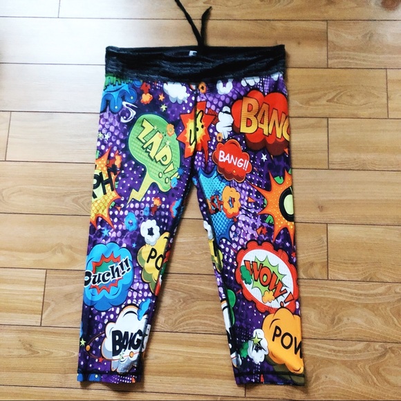 sturdybydesign Pants - NWOT comic book Capri sports leggings